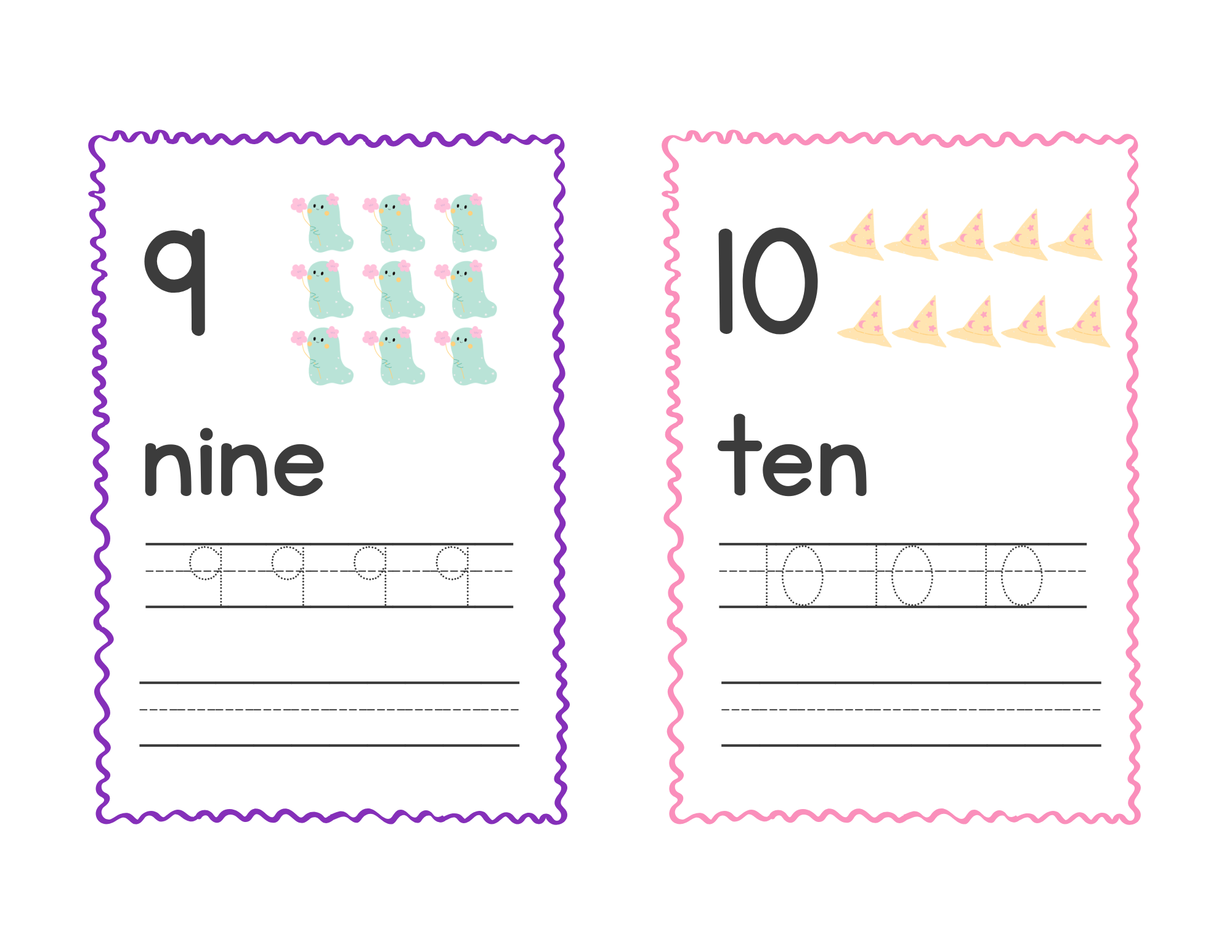 number 9-10 tracing worksheet