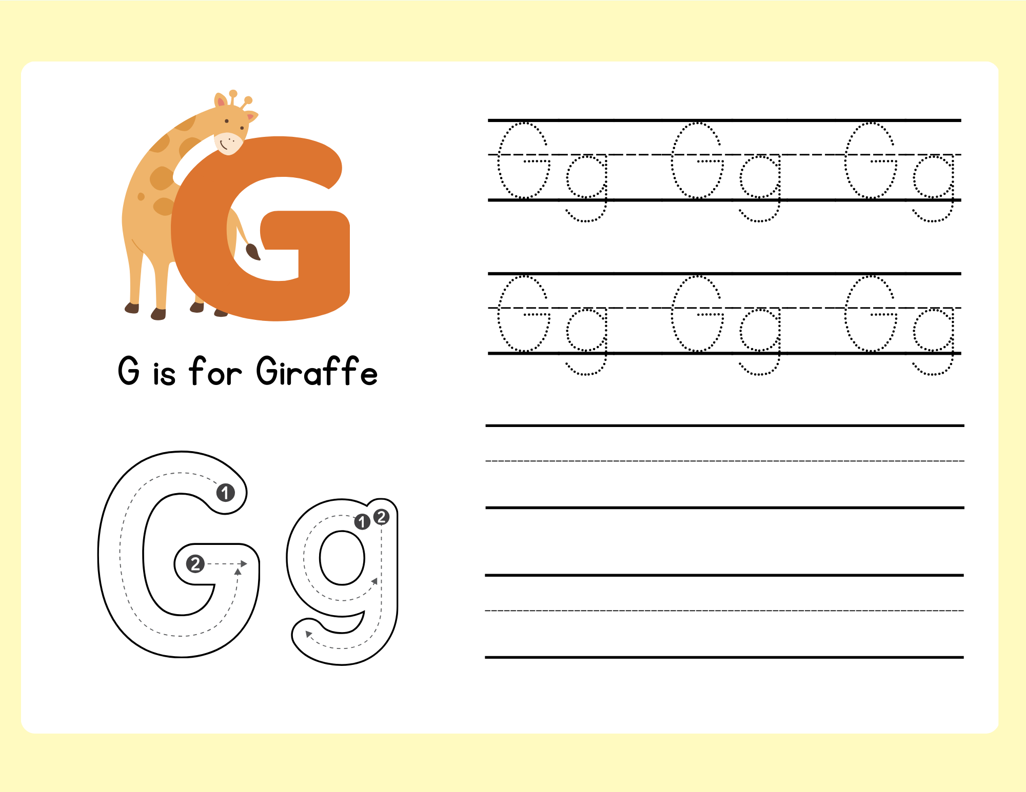 g for giraffe